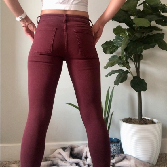 M158 New York Burgundy Jeans - Picture 4 of 6